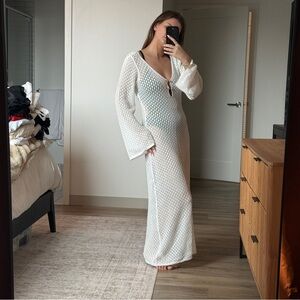 Commense Ivory Knit Maxi Swim Coverup